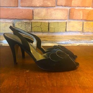 Vintage Garolini Mes Amis black heels made in Italy size 7.5 narrow